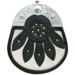 SPORRAN-is-black-leather-with-a-Celtic-cantle-a-white-cowhide-base-on-the-front-over-layed-with-lea.jpg