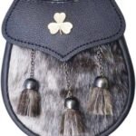 Seal-Skin-Kilt-Sporran-Chrome-Irish-Shamrock-badge.jpg