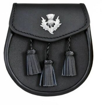 Sporran-Smooth-Leather-with-Thistle-Badge-on-Front-3-Tassels