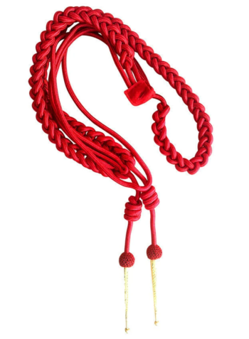 Aiguillette in Red Silk with Gold Tags Army Air Force Navy Cord