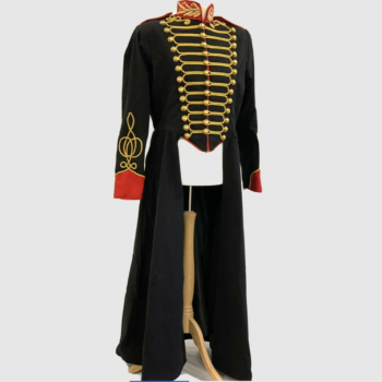 Men's New Military's black full length braid coat,Men's Fashion Hussar Jacket
