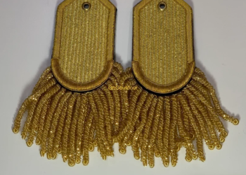 Gold Bullion Shoulder Epaulettes With Heavy Fringe Embroidered Shoulder Board