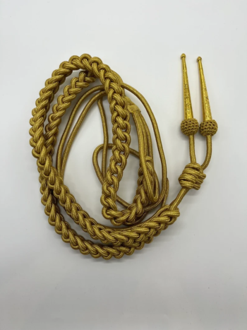 Aiguillette Gold Mylar Army Air Force Navy With Twisted Thread Gold And Silver Tips Available In Gold, Silver And Red