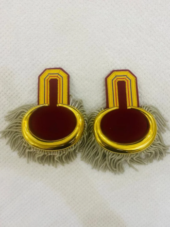 Gold Epaulette Shoulder with Silver Fringes